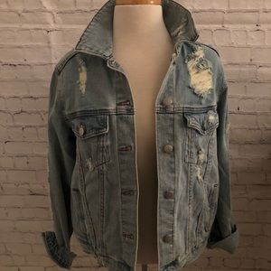 Women’s Distressed Jean Jacket. GUC